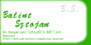 balint sztojan business card